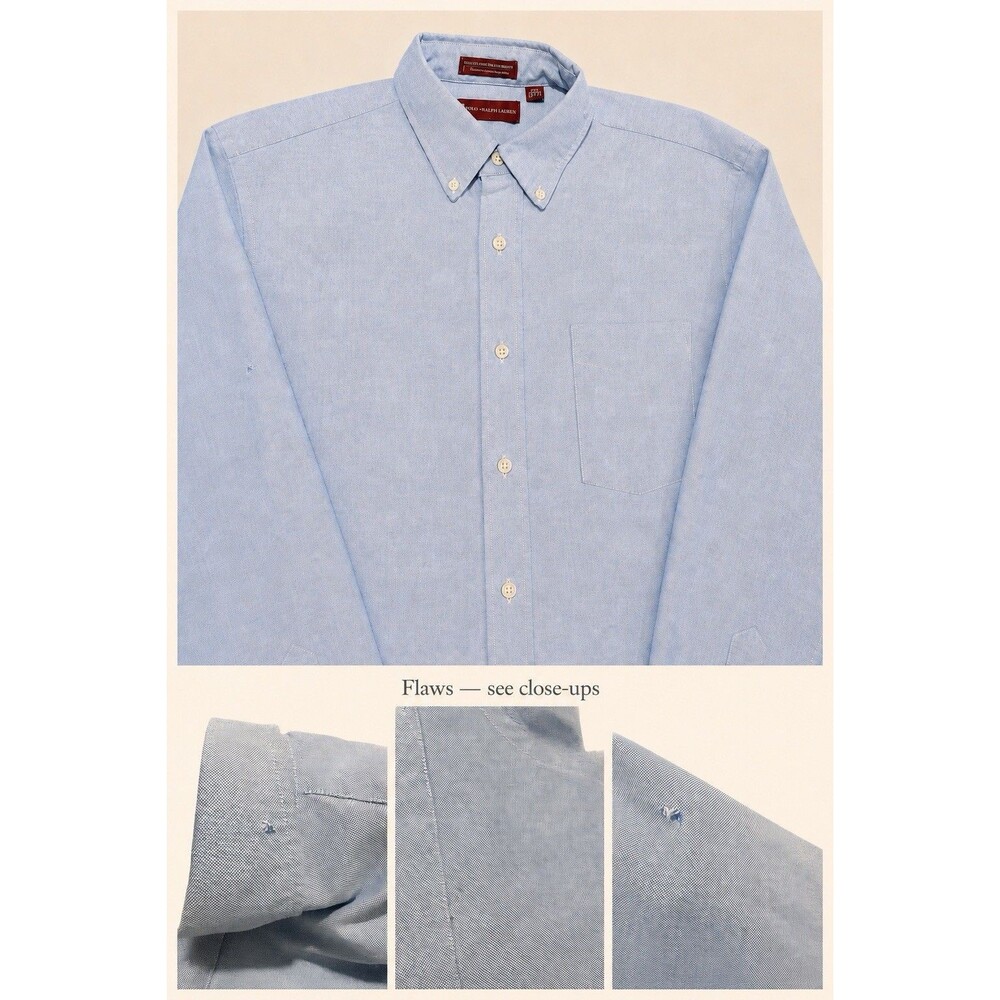 Title: Chaps Ralph Lauren Men’s Blue Oxford Shirt 15.5 32/33 – Flaws